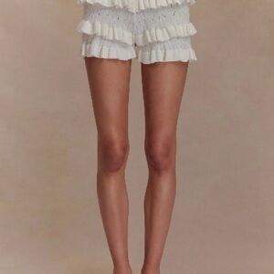 Meshki - Amy Pointelle Knit Frill Bloomers - Ivory